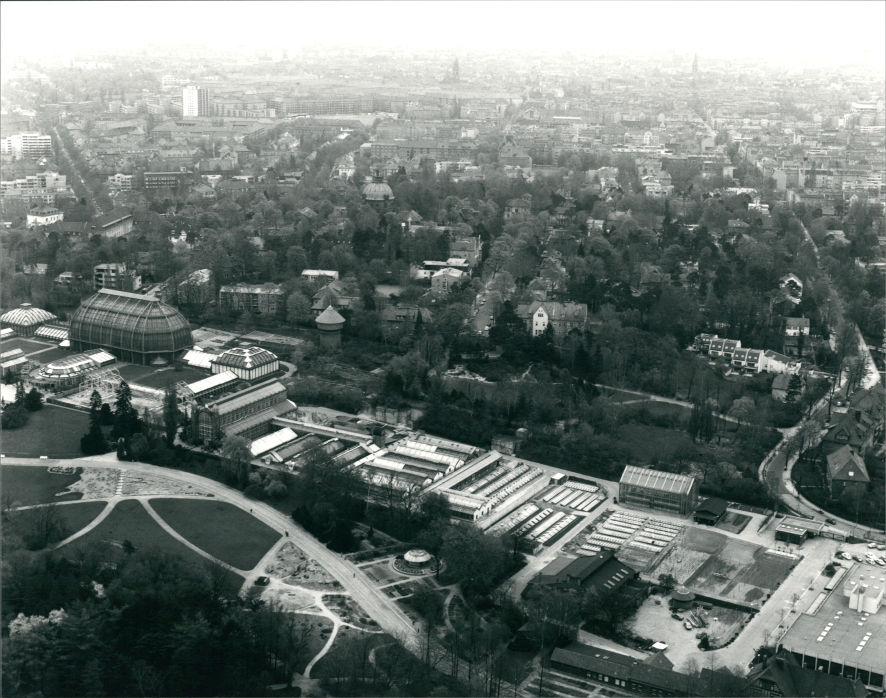Luftbildaufnahme vom Botanischen Garten