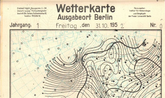 Berliner Wetterkarte vom 31.10.1952