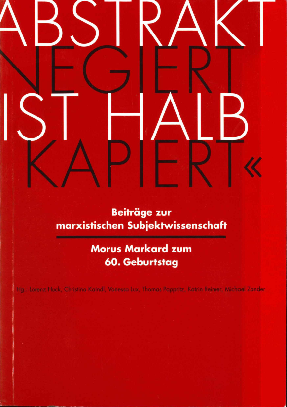 Veröffentlichung zum 60. Geburtstag von Morus Markard, 2008  - Vorderseite