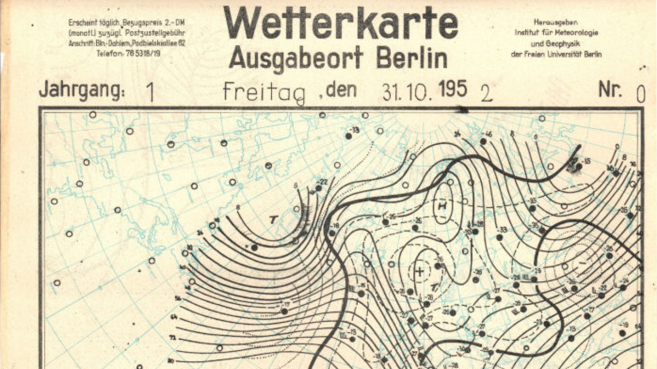 Wetterkarte von Berlin vom 31.10. 1952